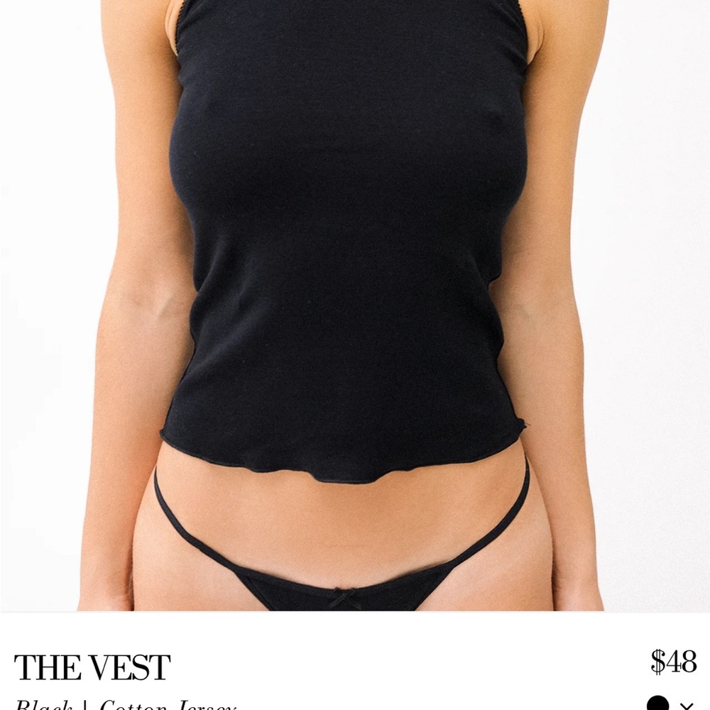 Black Cotton Jersey Tank Top